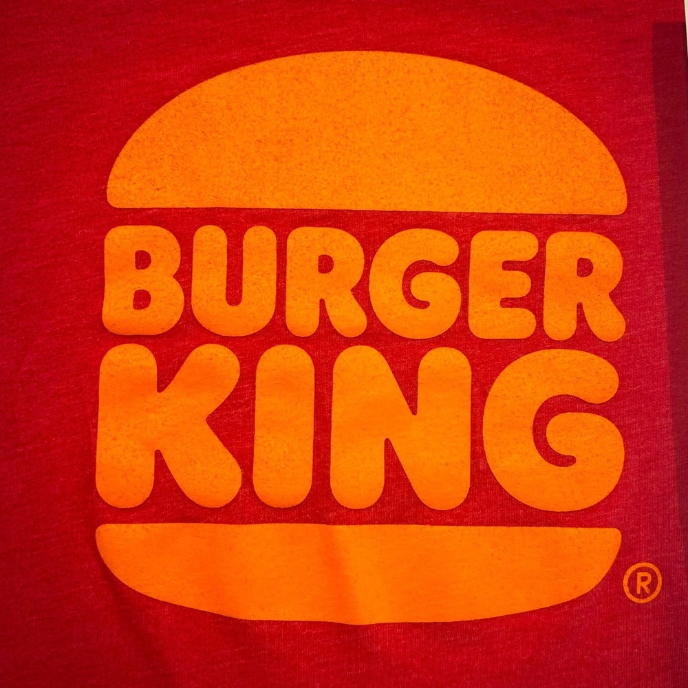 Burger King T-Shirt Mens Medium Red Burger Logo Graphic Tee Crew Neck Fast Food - Picture 9 of 10